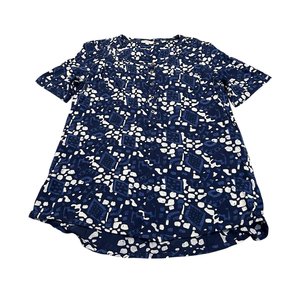 FAT FACE blue and white blouse